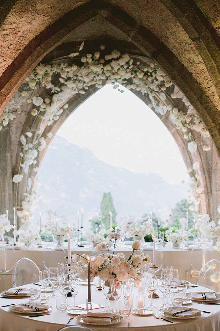 Floral decoration for wedding reception