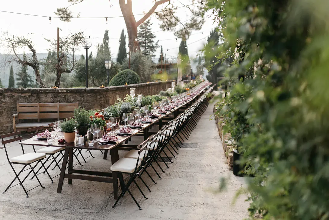 Long table for welcome dinner
