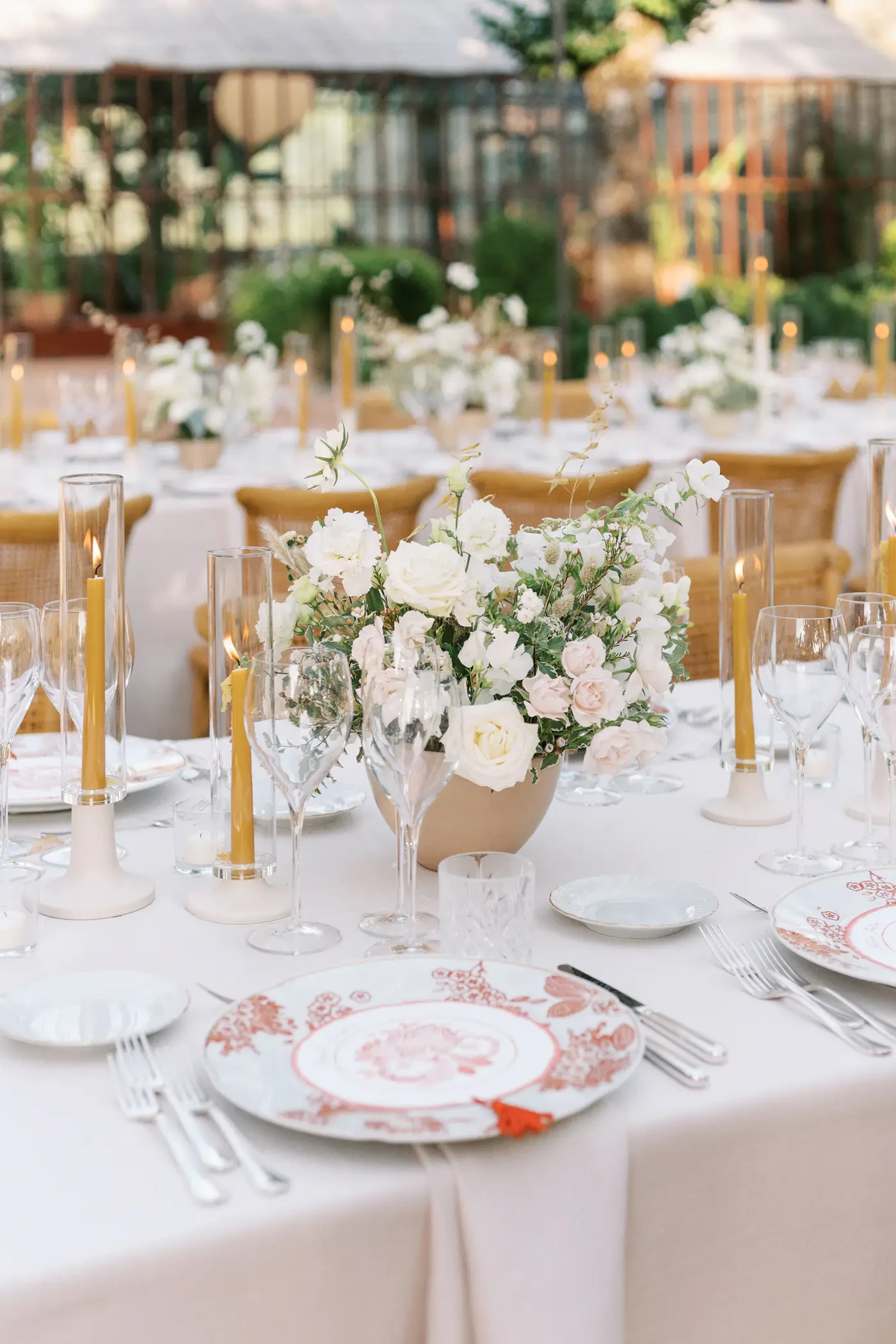 Wedding Table Centerpiece White Roses