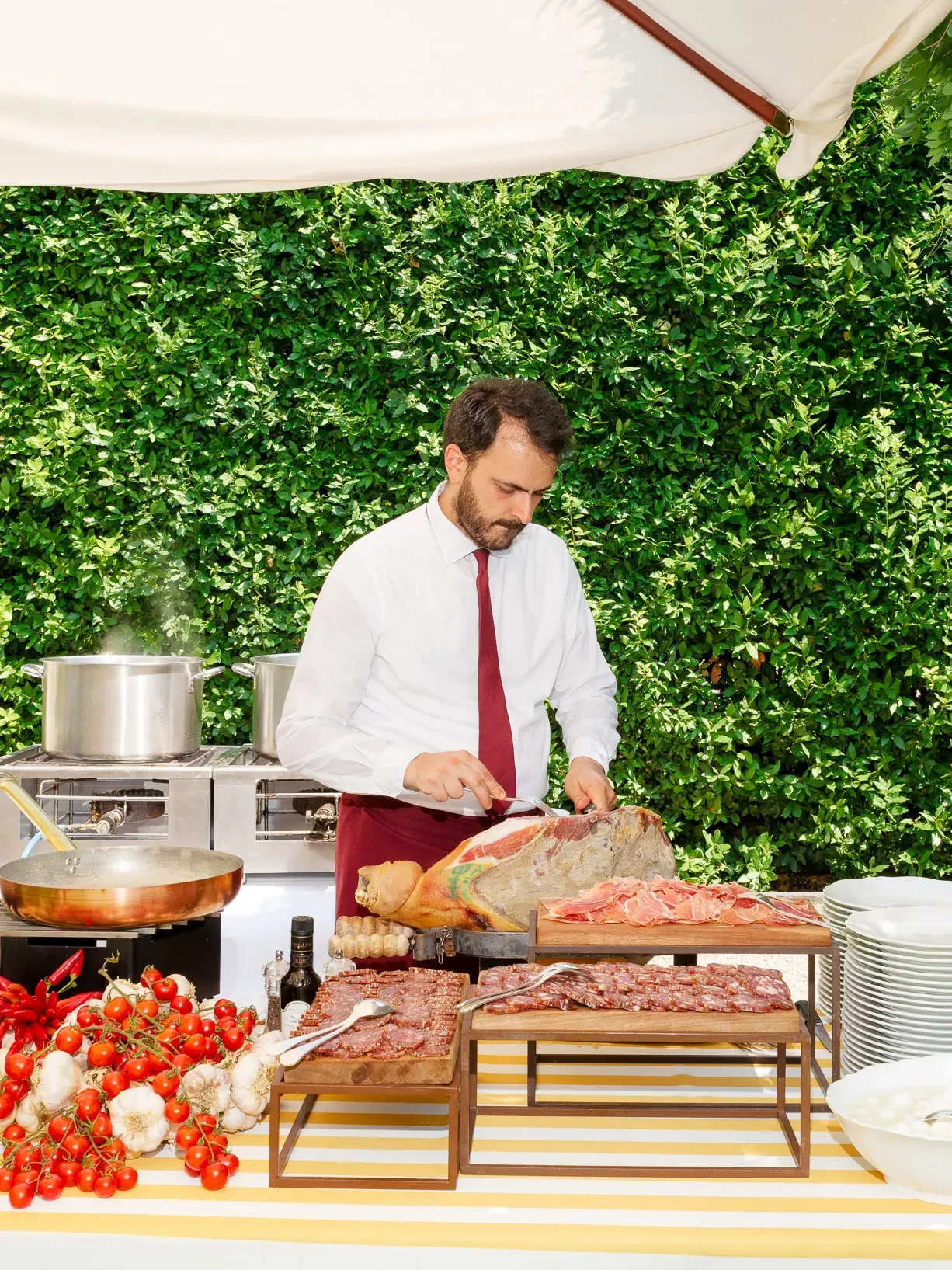 Fresh food buffet in Villa Balbiano
