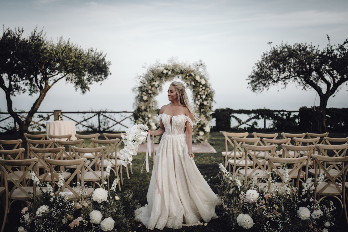 Wedding ceremony on the terrace of Villa Cimbrone
