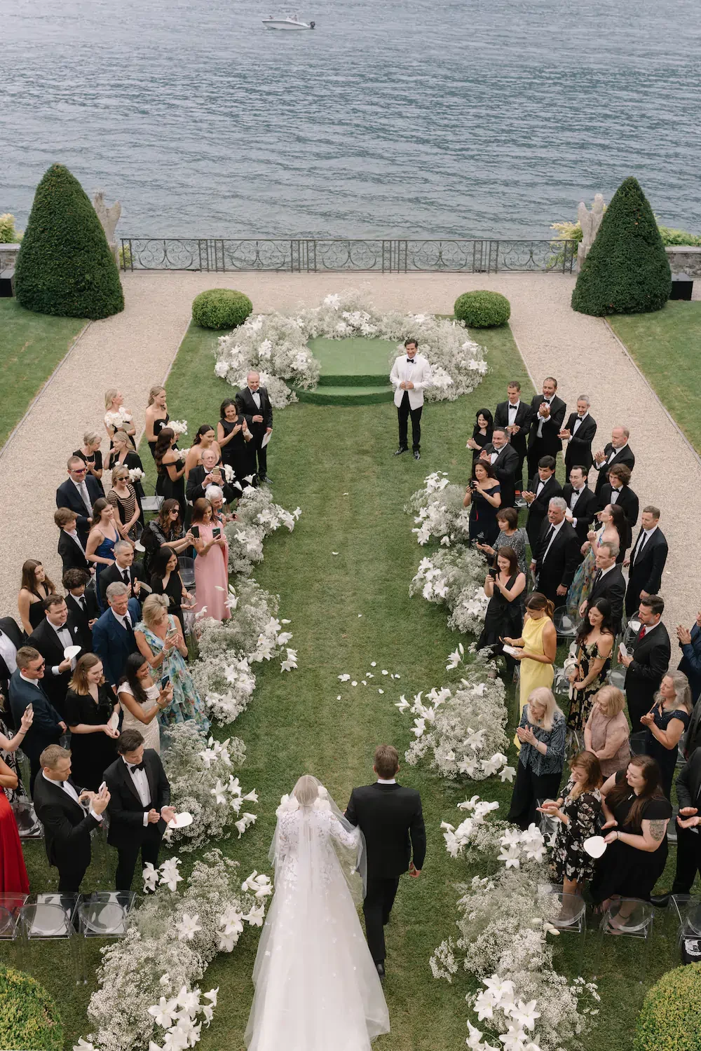 Entrance of the Bride at wedding in Villa Balbiano on Como Lake