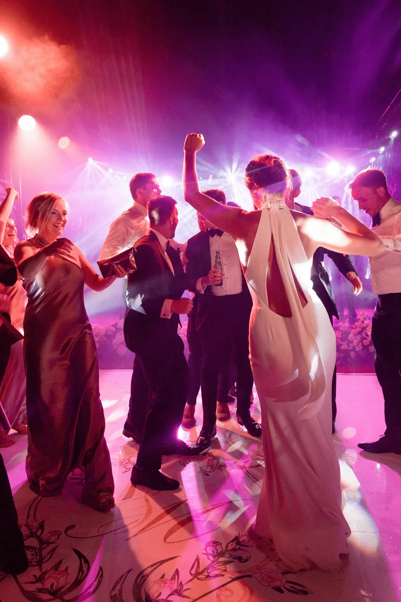 wedding Celebration party at night in villa cimbrone in Ravello