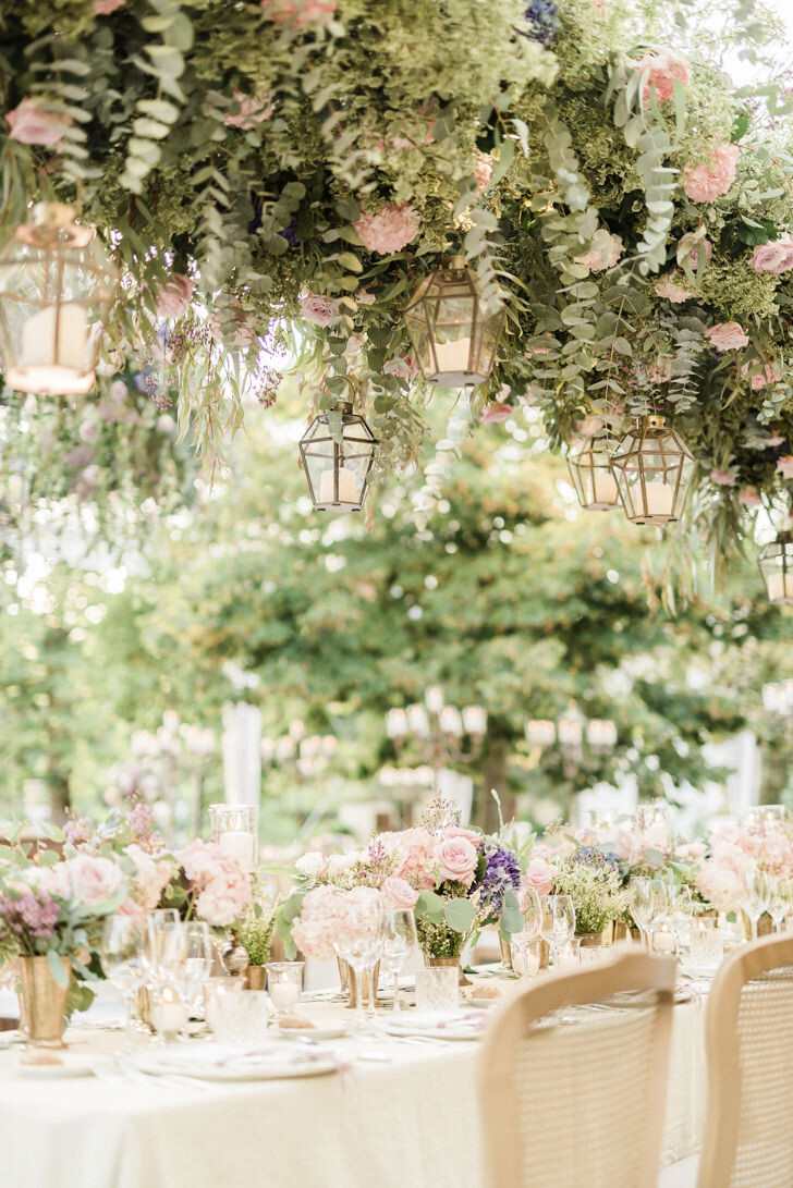Detail of the tables for wedding reception