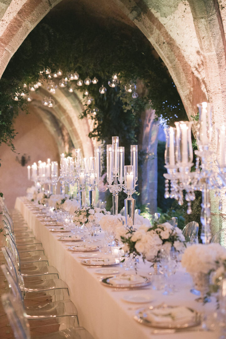Wedding reception in the crypt of Villa Cimbrone